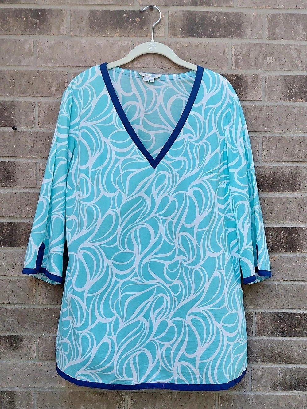 Boden Abstract Print Tunic in Blue & White Size US 14